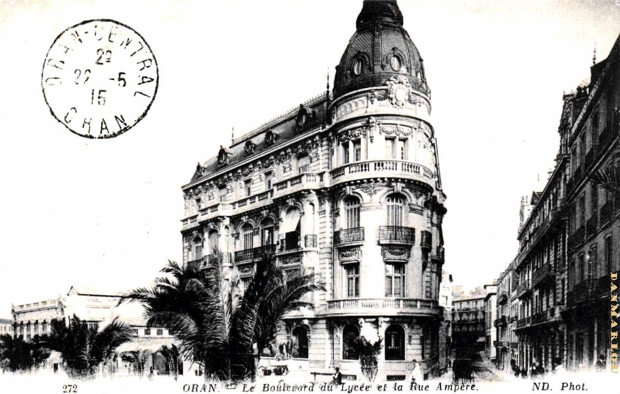 Oran - Boulevard du Lycee et Rue Ampere - 1915.jpg